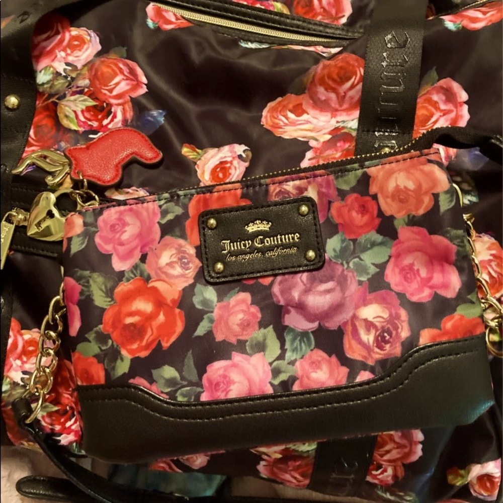 Large Juicy Couture Satchel with small purse wallet.